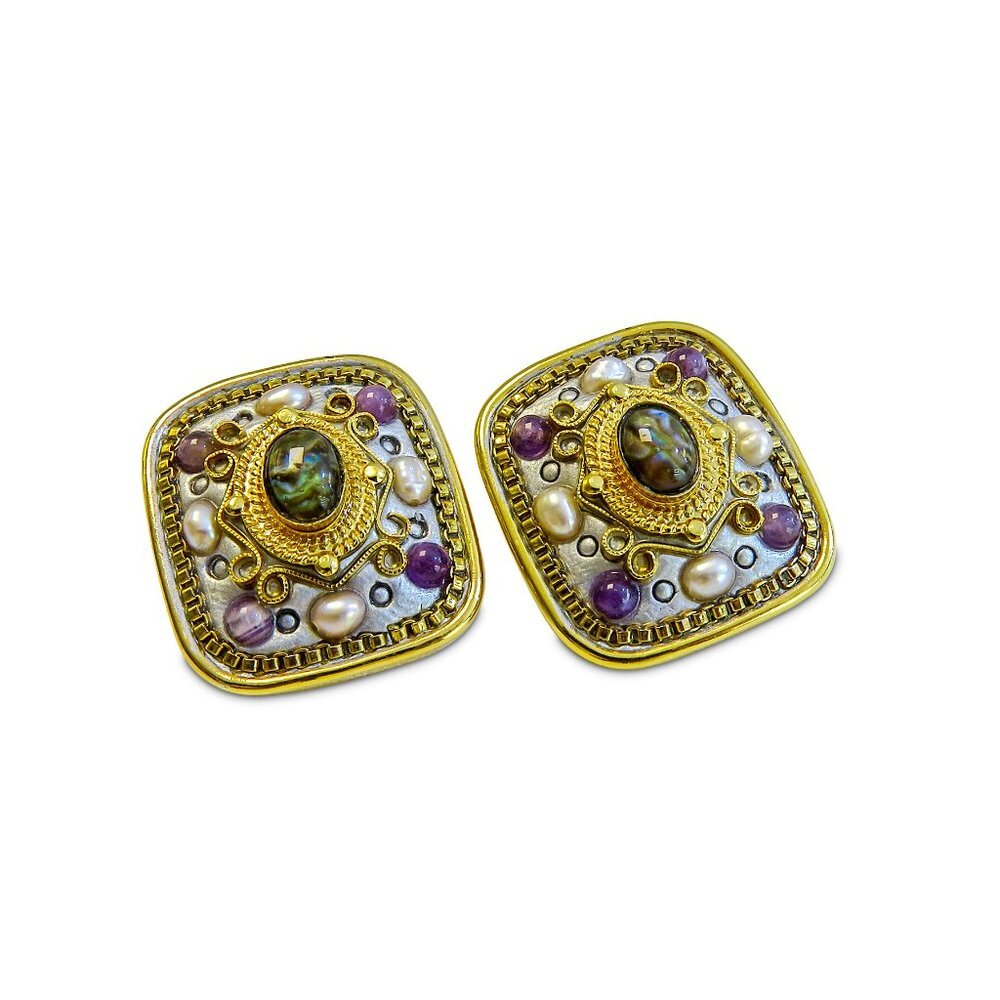 MICHAL GOLAN 18k Amethyst Peral Clip earring